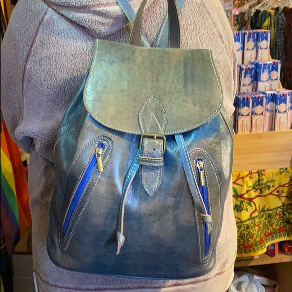 Moroccan Journey Leather Backpack - Picture 12 of 13